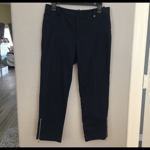 Calvin Klein Navy Ankle Trouser with Zipper accent
